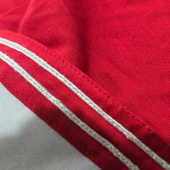 Vintage Sailor Collar Maxi Dress Red Nautical Rayon Column Pleated Retro Medium - Picture 5 of 14